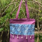 TOTE bag by khadi cotton fabric with hand embroidery.