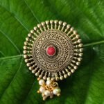 Oxidised traditional golden earrings.