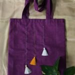 TOTE bag by khadi cotton fabric with hand stitch.